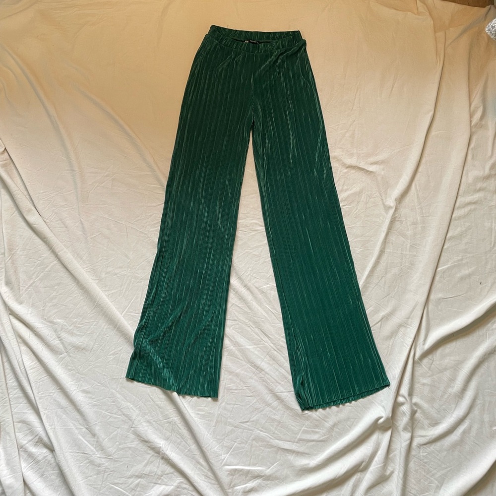 Zara Teal Velvet Trousers